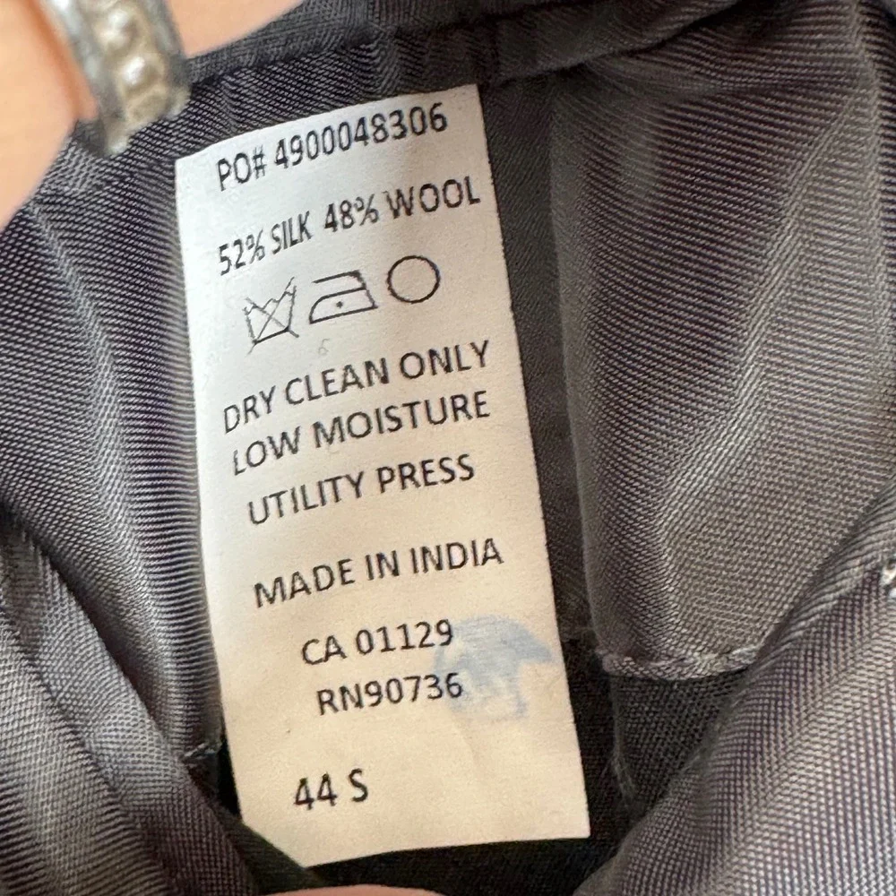 Lauren Ralph Lauren Made in‎ Italy Gray Plaid Silk Wool Sport Coat Blazer 44S
